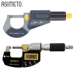 Almanya ASIMETO IP65 dijital dış mikrometreler ölçüm aralığı 0-25mm/0-1 inç çözünürlük 0.001mm. 00005 inç 105-01-4