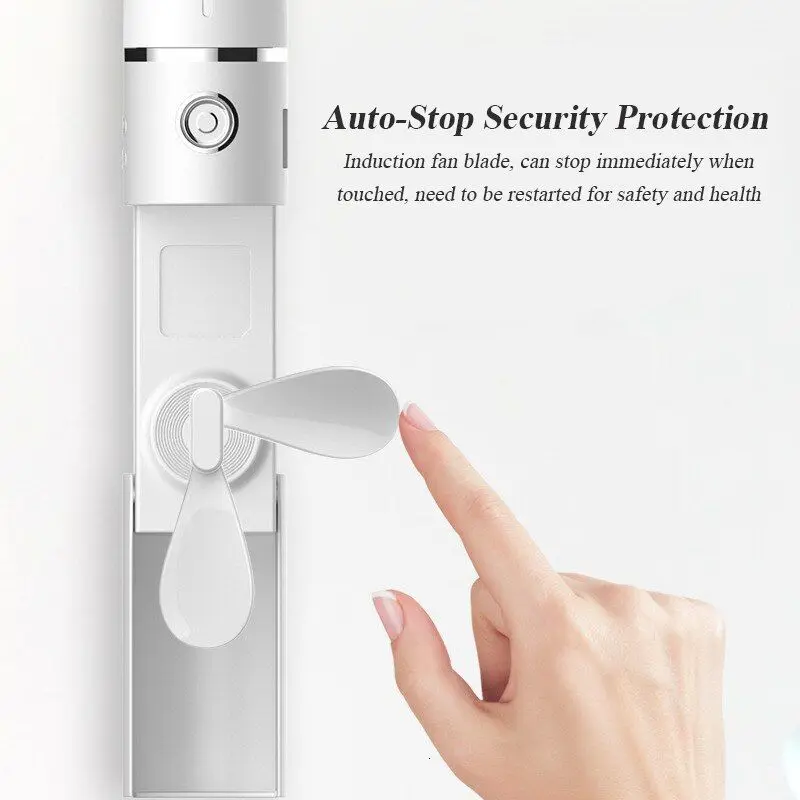 Mini Nano Facial Steamer Professional Nebulizer USB Portable Nano Spray Face Humidifier Nanomister Vaporizador With Mini Fan