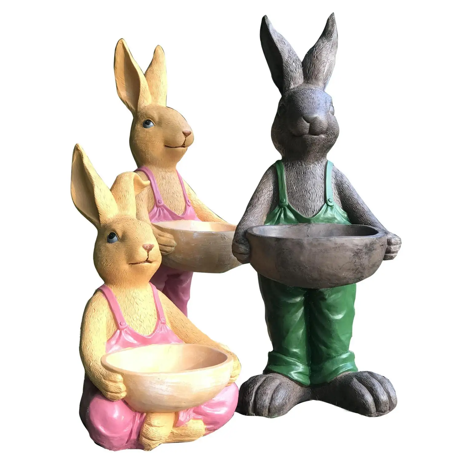 Outdoor Gardening Resin Large Diameter Rabbit Fleshy Flower Pot Decoration Kindergarten Ornaments Courtyard Park Statue Crafts