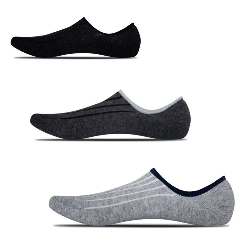 10pcs=5pair Men Socks silicone Antiskid Summer Mesh Boat Cotton Invisible Solid Color Comfortable screw-type Large size 42-48