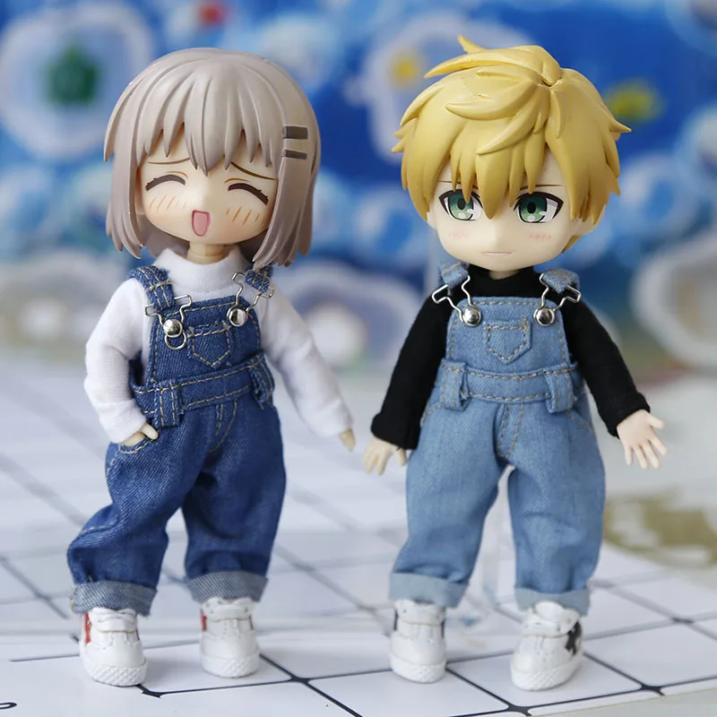 ob11 doll clothes  bjd clothes  Fashion strap denim trousers for obitsu11,piccodo, GSC,  1/12bjd doll clothes accessories pants