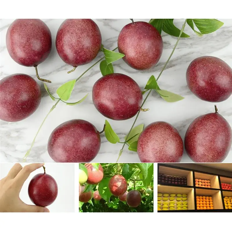 1Pc Artificial Fruit Lifelike Passion Fruit Gold Berry Fake Fruit Photography Prop Home Decoration Supplies