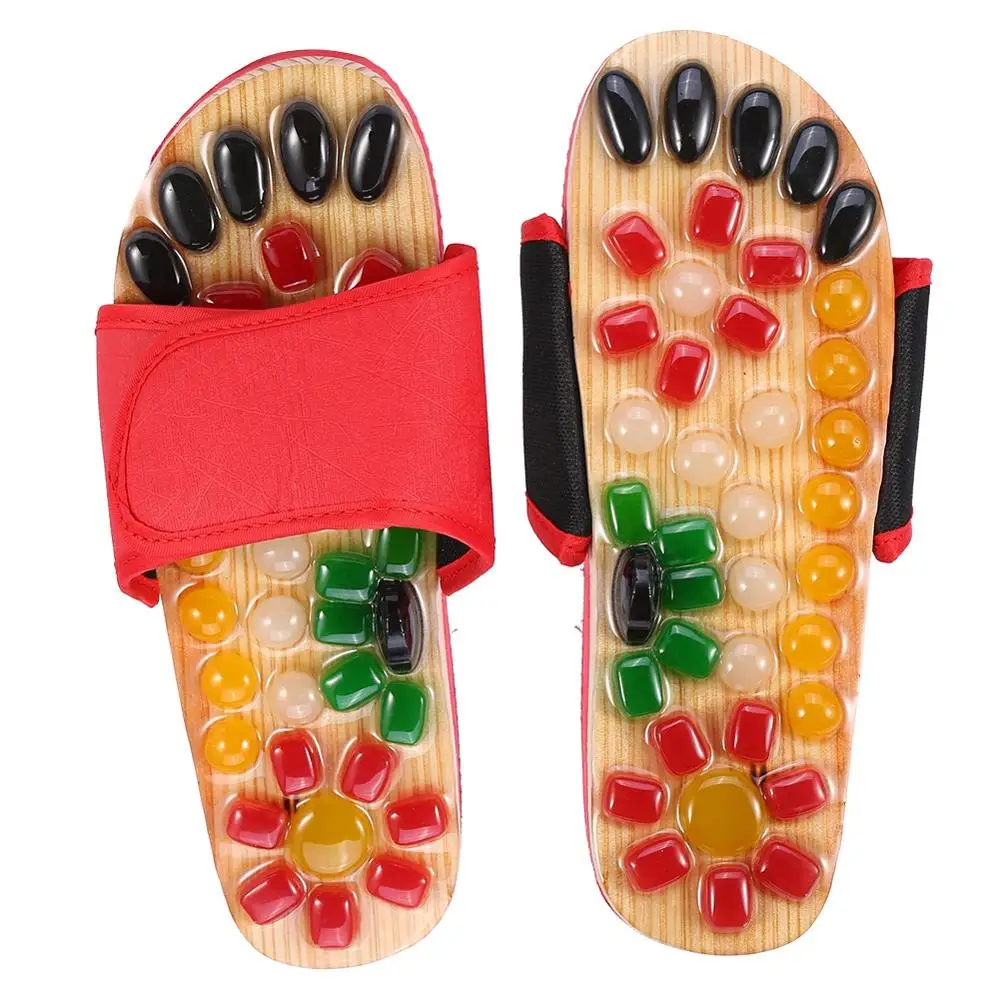 Pantoufles de Massage des pieds en galets naturels, chaussures de Massage à points pour hommes, activation du sang, Relaxation, chaussure de Massage pour la santé des personnes âgées