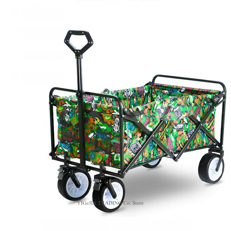 

Portable Shopping Cart Can Load 100KG, Folding Garden Outdoor Park Utility Wagon