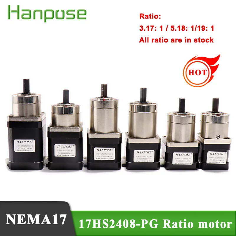 1PCS  Stepper Motor Nema 17 Planetary geared Gearbox All Ratio3.71-1 17HS2408S  3401S 4401S 6401S 8401S  motor For 3D Printer