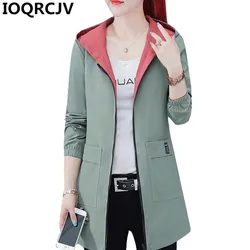 2022 New Spring Autumn Women Jacket Streetwear Hooded Coat Zippers Jackets Windbreakers Female Causal Outerwear 4XL