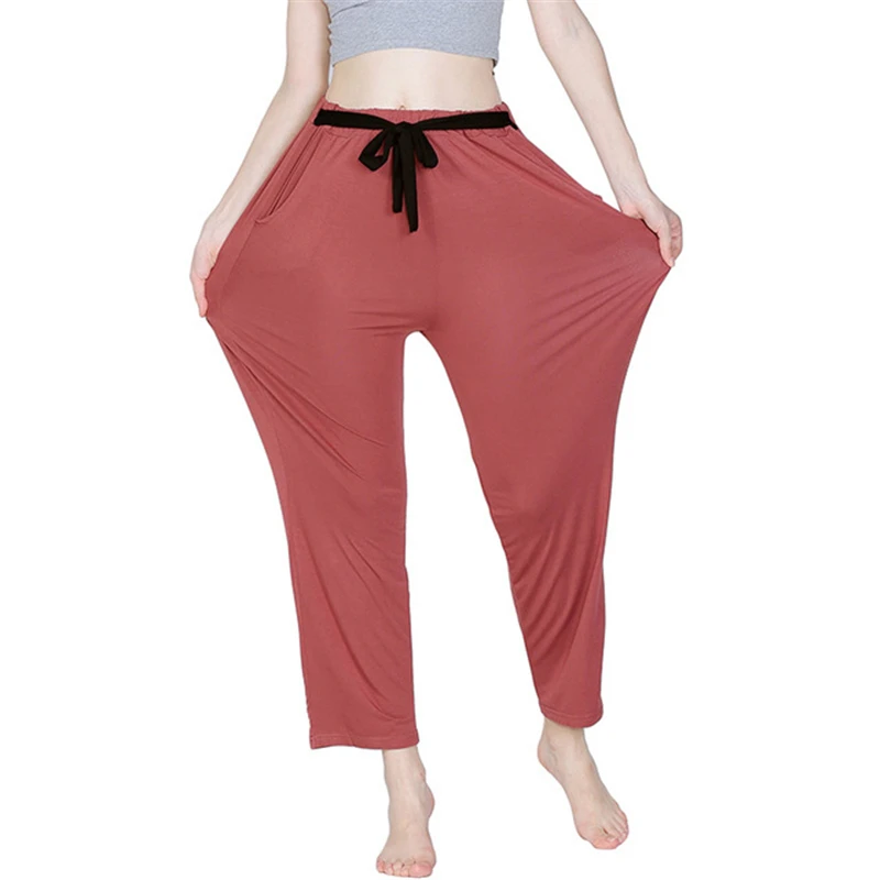 

2022 Women's Home Pants Spring And Summer High Waist Elasticity Sports Pants Casual Household Pants High Quality