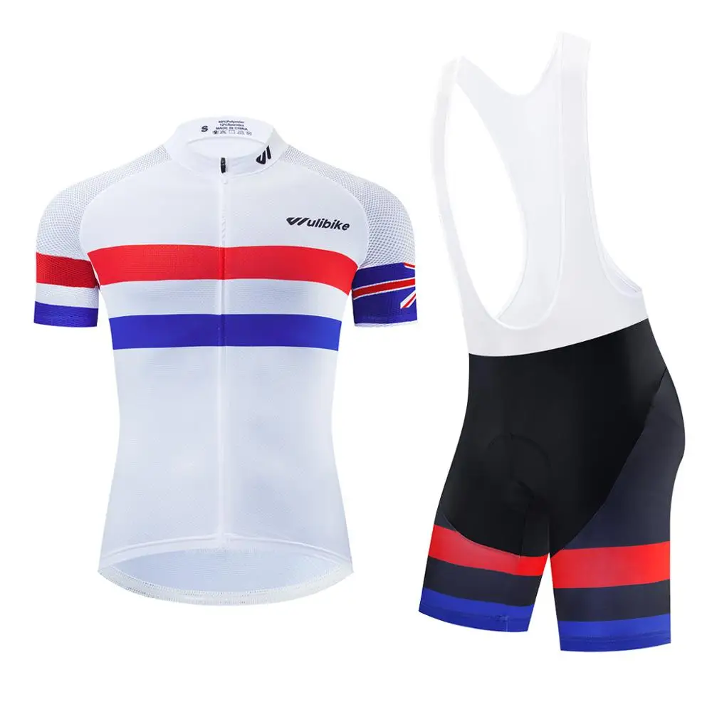 

wulibike union-Jack cycling jersey mens summer breathable short sleeve suit man bicycle bib shorts set quick dry uv protection