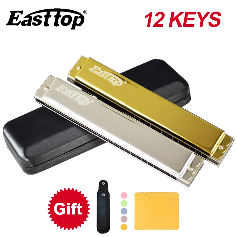 Easttop 24 Hole Professional Tremolo Harmonica A A# B C C# D D# E F F# G G# Mouth Organ Musical Instrument