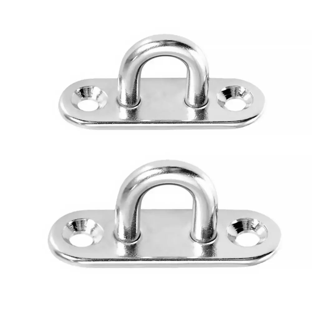 Heavy Duty 304 Stainless Steel Pad Eye Plate Marine Hardware Staple Ring U-shaped Marine Rigging Boat Deck Accessories