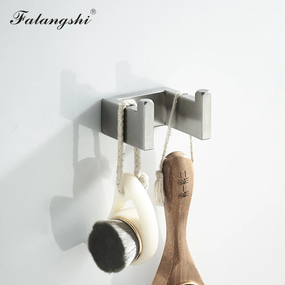 Bathroom Hardware Set Robe Hooks Tissue Roll Paper Holder Towel Holder Single Towel Bar Brushed Bath Accessories WB8857