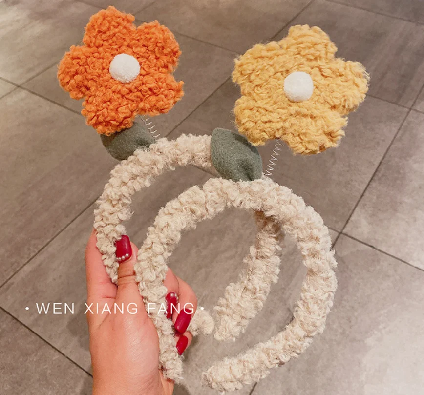 

Милая плюшевая повязка на голову в стиле Лолиты из овечьей шерсти с цветочным принтом; Женская Мягкая Милая повязка на голову для девочек; Коллекция kawaii; KC; Готическая повязка в стиле Лолиты; loli cos