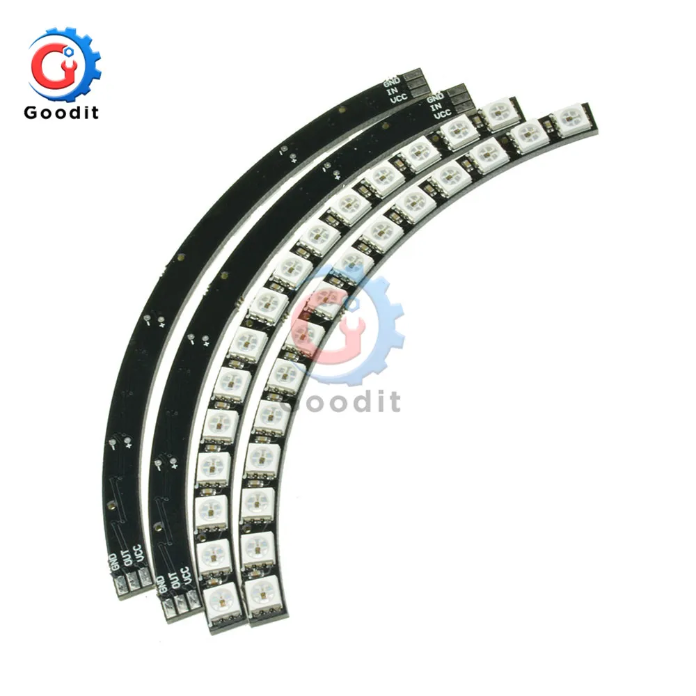 Ws2812 Module 8 Bit/12 Bit/16 Bit/ 64 Bit 5050 Rgb Led Full-Color Ingebouwde Rij-Verlichting Rond Led Ring Board Elektronische Diy