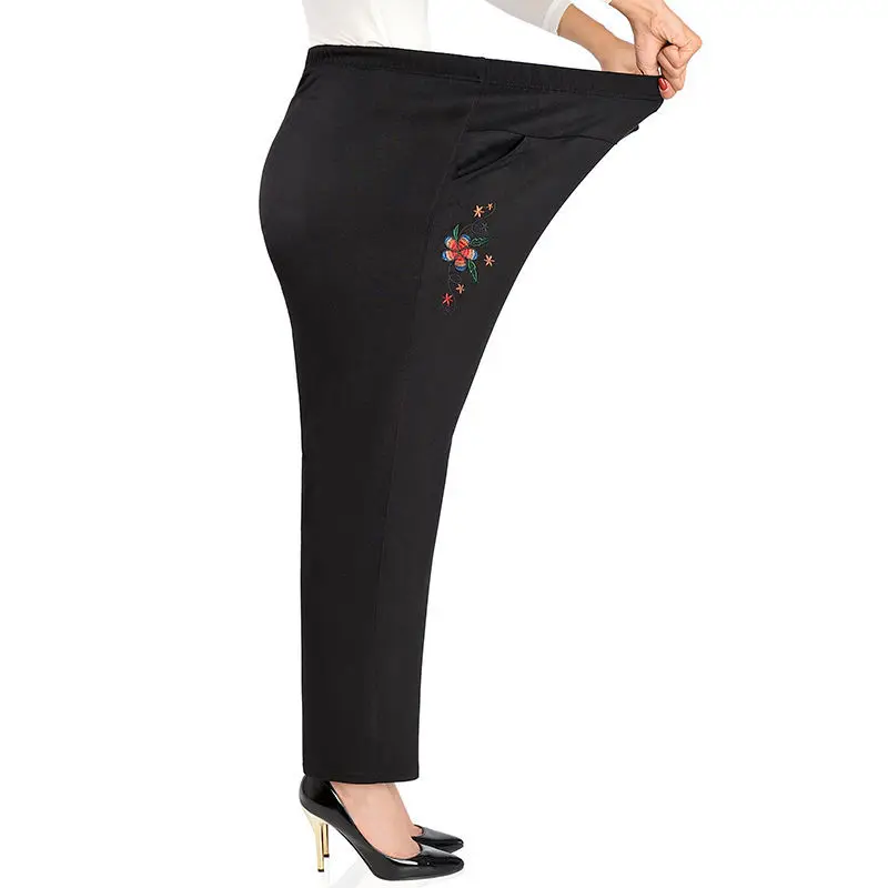 XL-8XL Extra Large Size Elastic Pants High Waist Loose Pantalon For Outer Wear Autumn Women Trousers Pantalones De Mujer