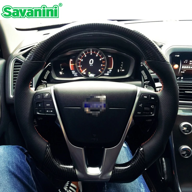 Savanini Aluminum Steering Wheel DSG Shift Paddle Shifter Extension For Volvo S60 L XC60 V40 V60 XC60 S80 auto car accessories