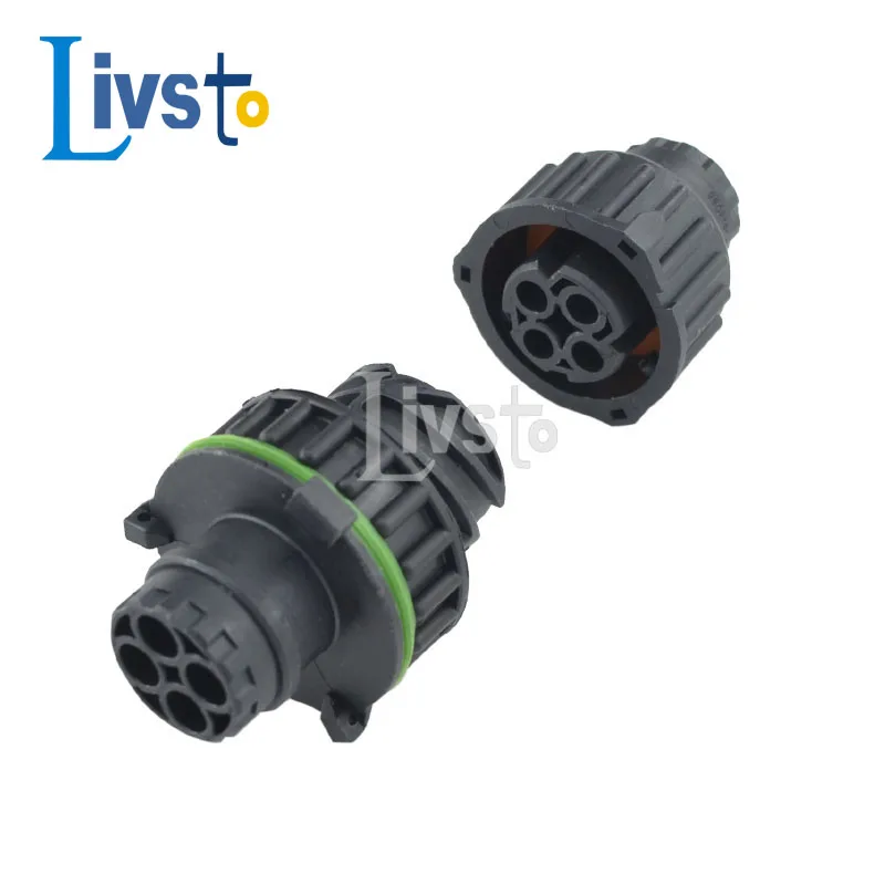 4 Pin Way Tyco Round HOWO A7 Odometer Speed Sensor Plug Car Sealed Connector Male Female Socket 1-967402-1 1-967325-1