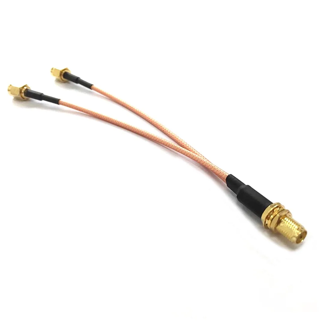 1pc SMA Female Jack Nut to 2X SMA Male Plug Y Type Splitter Combiner Pigtail Cable RG316 15CM 6