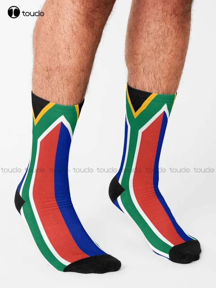 South Africa Flag Socks Womens Boot Socks Personalized Custom Unisex Adult Teen Youth Socks 360° Digital Print Fashion New