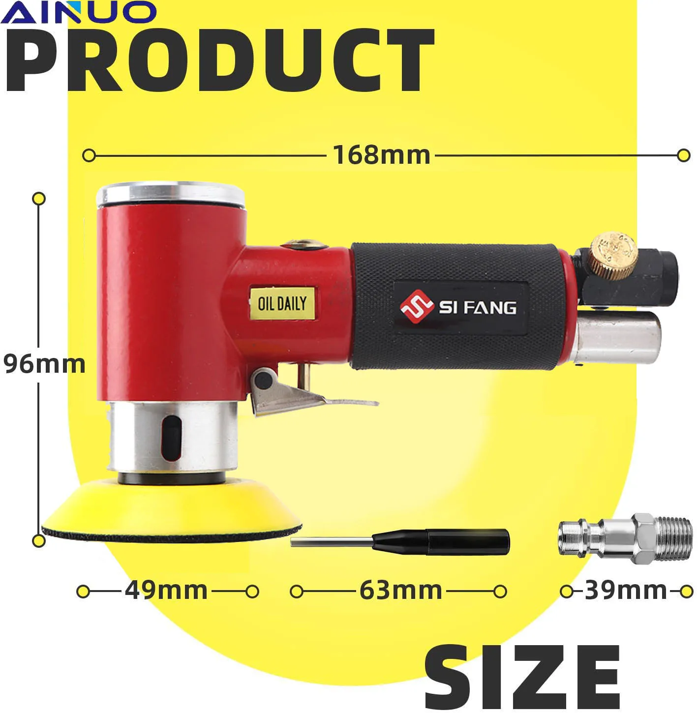 Imagem -02 - Lixadeira de ar da Órbita Mini Pneumáticamáquina Pneumática para Polimento de Carros Polegada e Polegadas