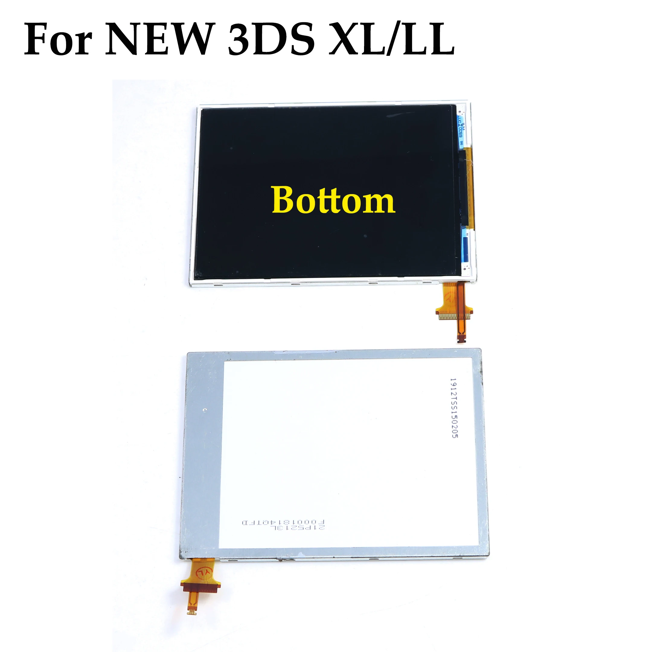 YuXi Upper Top Bottom Lower LCD Display Screen for Nintend NEW 3DS XL LL Repair Parts Display Panel Replacement  Part