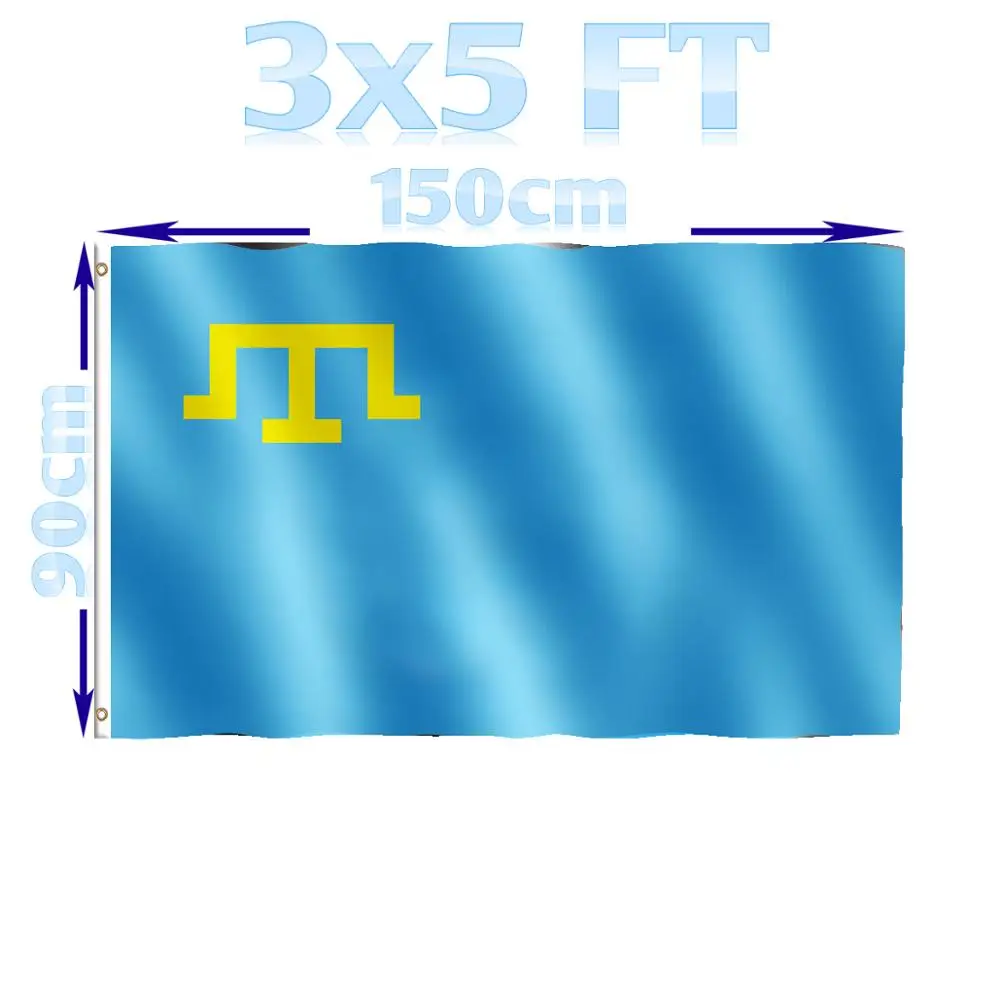 BENFACTORY Store 3x5 feet Crimea The Tatars Ukraine CRW Flag Single Layer 100D Polyester with Brass Grommets