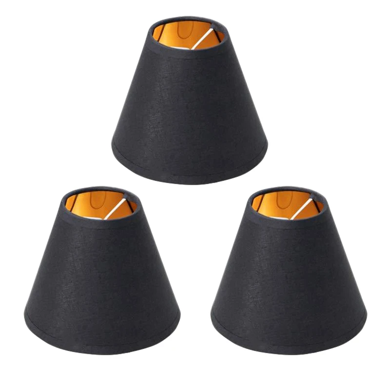 LBER Small Lamp Shade Set of 3 Chandelier Shade Small Lamp Shade Clip for Candelabra Bulbs Table Chandelier Wall Lamp