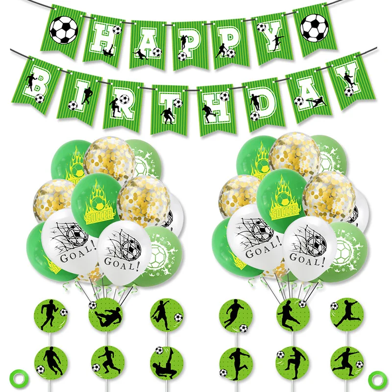 35pcs/set Football Balloons Party Supplies For Football Fans Soccer Birthday Party Banner Latex Balloons Decorations Kids Toy