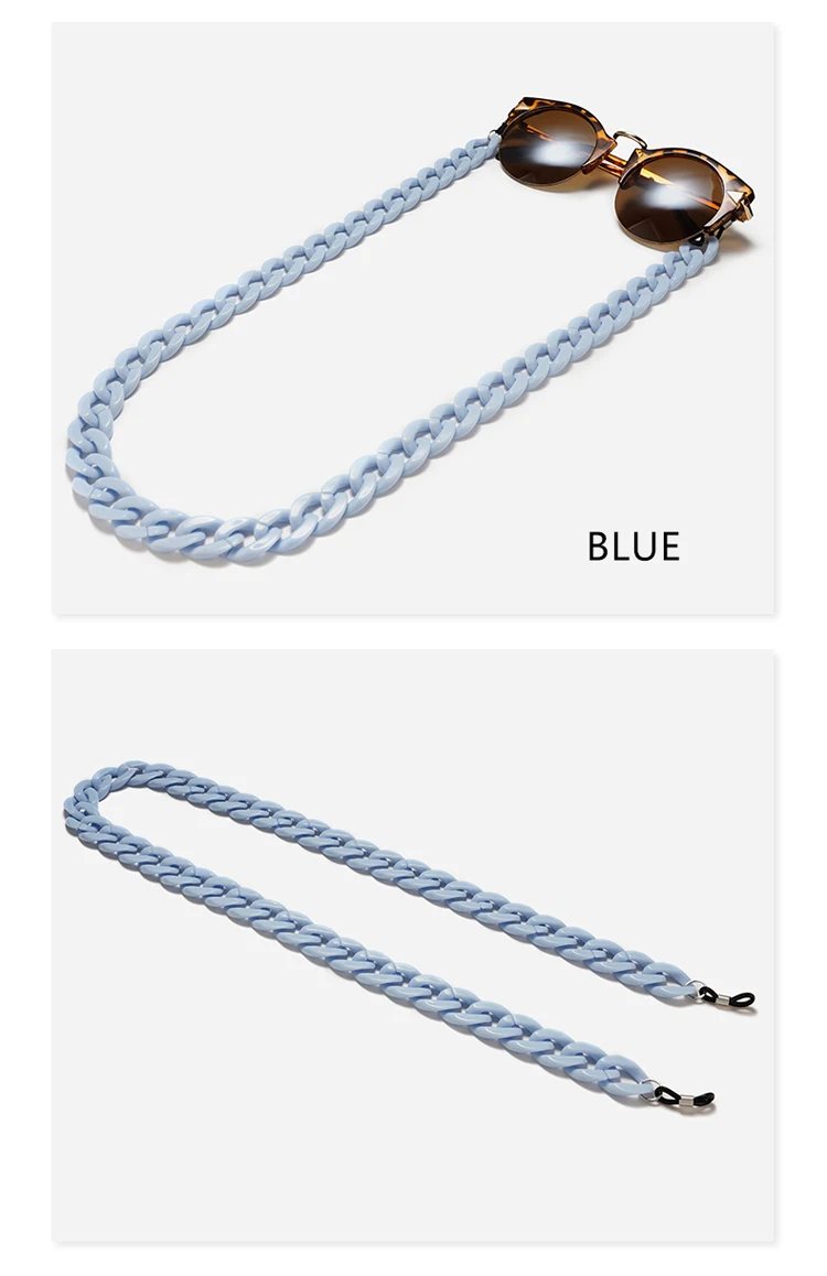 Mode Acryl Brillen Ketten Sonnenbrillen Schnur Anti-Rutsch-Sonnenbrille bänder hängen Ketten am Hals Brillen zubehör – Detail 13