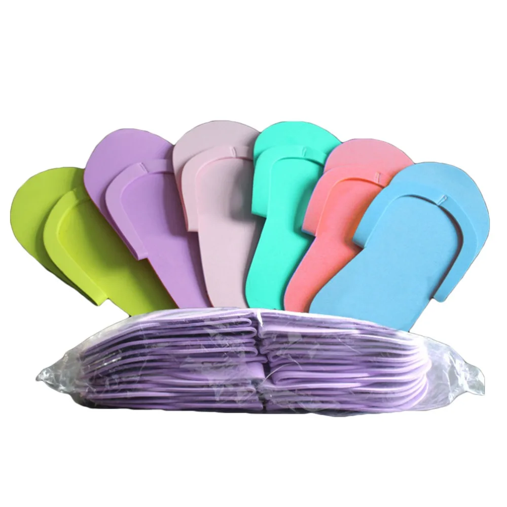 12/36/48 Pairs Disposable Slippers Portable Travel Foam Shoes Eva Sandals Beach Spa Flip Flop Hotel Nail Salon Slides