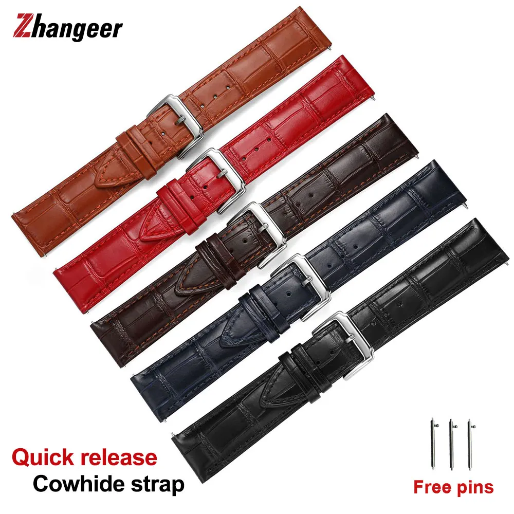 

14mm 16mm 18mm 20mm 22mm 24mm Quick Release Soft Leather Watch Strap for Men Women Universal Watch Band Replacement Accessories