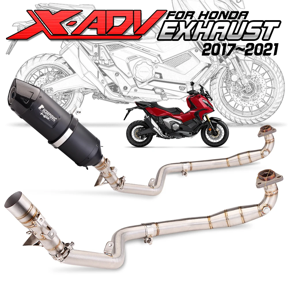 Motorcycle exhaust pipe, non-slip, modified exhaust, front connection head, for honda head, complete system adv 750 x-adv750