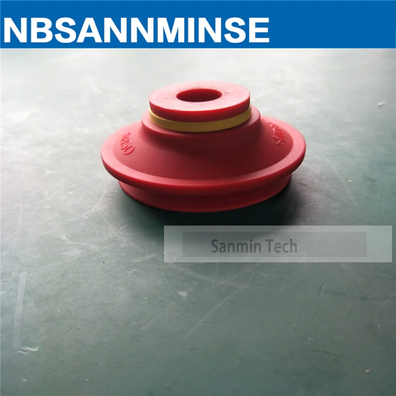 1.5 Bellows Diameter 40mm Red Silicone Vacuum Pad Bottom For Wood Plate/Carton/Electronic components