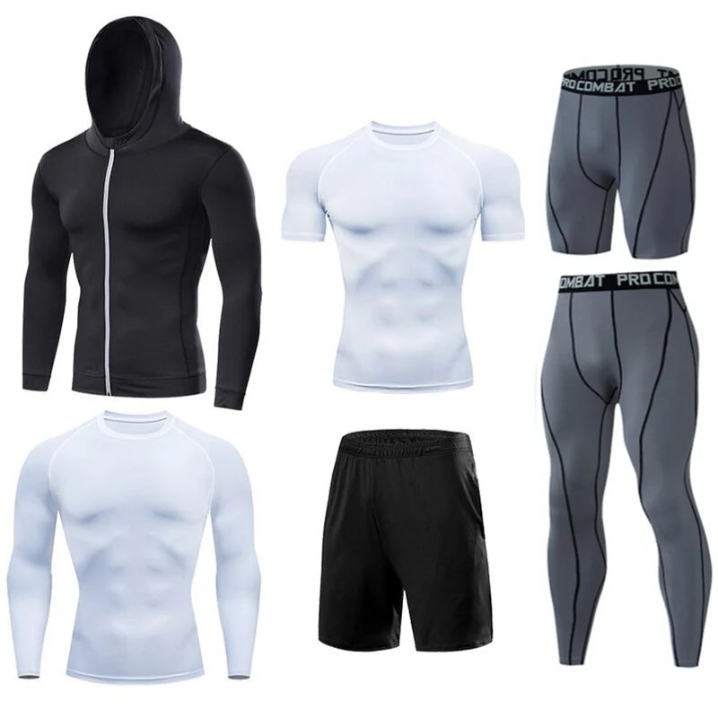 Herren-Lauf-Kompressions-T-Shirts, schnell trocknend, Fußballtrikot, Fitness, eng, Sportbekleidung, Fitnessstudio, Sport, kurzärmeliges Hemd, atmungsaktiv – Detail 27