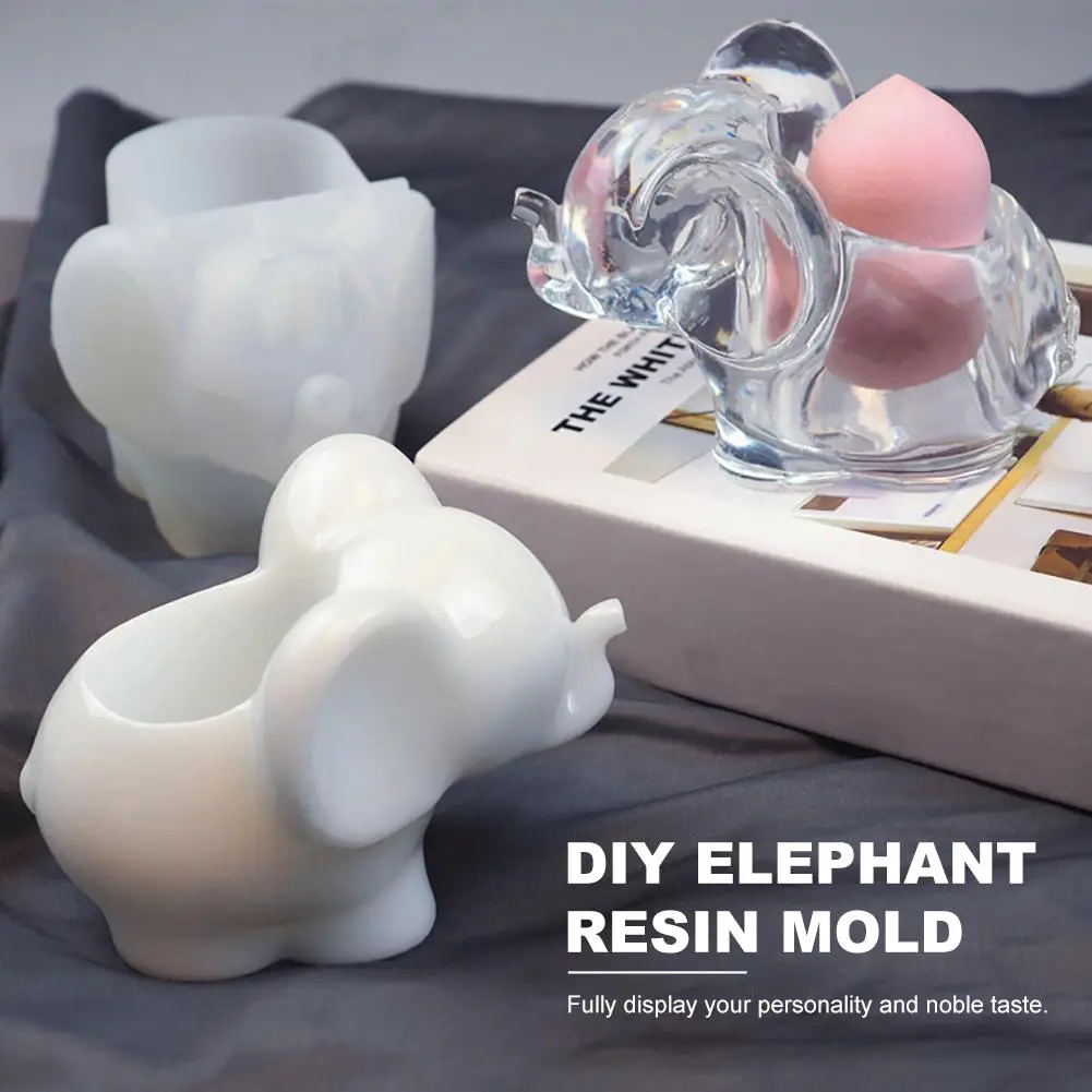 Resin DIY Epoxy Mirror Three-dimensional Elephant Makeup Egg Storage Shell Ocean Silicone Mould Are Crafts