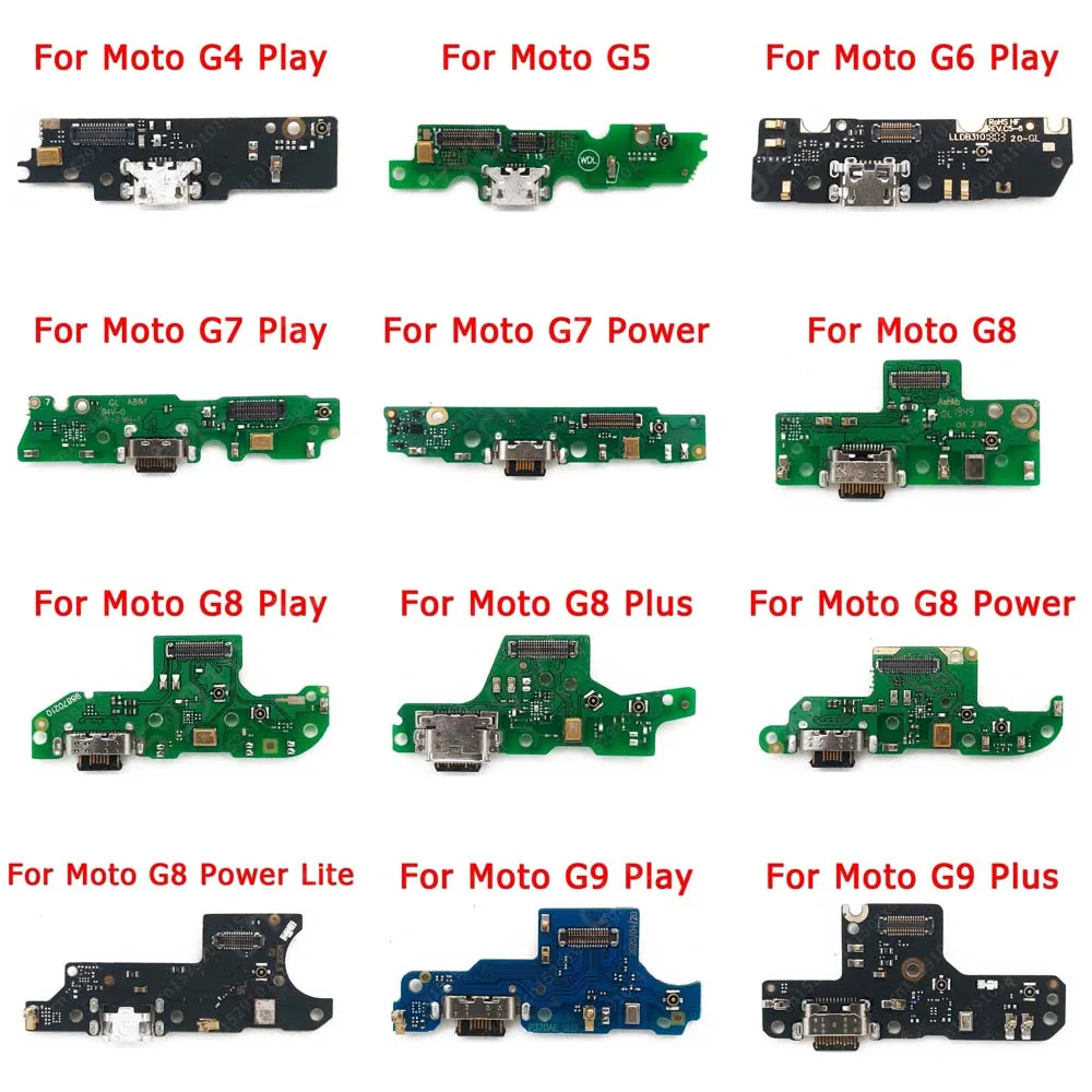 Charging Port For Motorola Moto G9 Plus G8 Power Lite G7 G6 G5 G4 Play USB Charge Board PCB Connector Plate Flex Spare Parts