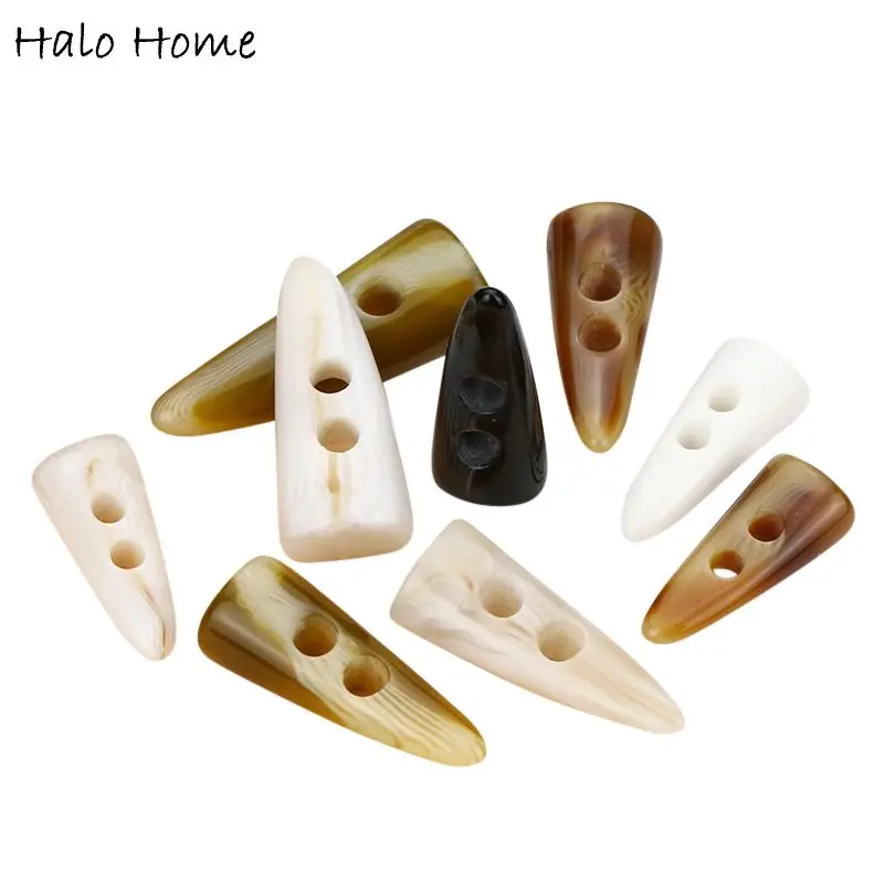 5pcs 2 Hole Resin Horn Buckle Button Sewing Craft DIY Accessory Compatible With Clothing Coat Jacket Blazer Sweater Bag Box