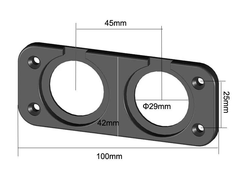 

10pcs/lot, 2-Hole Car Boat Truck socket panel holder for 12V / 24V car charger cigarette lighter USB Voltemter Sockets