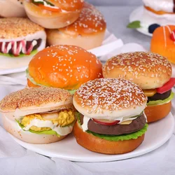 Artificial Hamburger Simulation Model Ornaments, Fake Cake, Bakery Room Photography Props, Christmas Window, Home Decoration