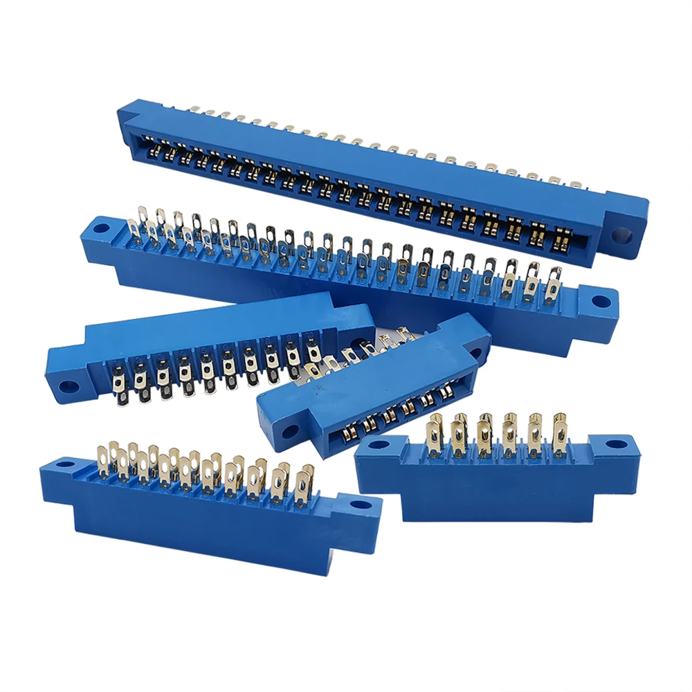 2Pcs 805 Series Strip 3.96mm Pitch 8/12/20/24/30/36/44/56/72Pin Card Edge Slot Connectors PCB Socket Blue