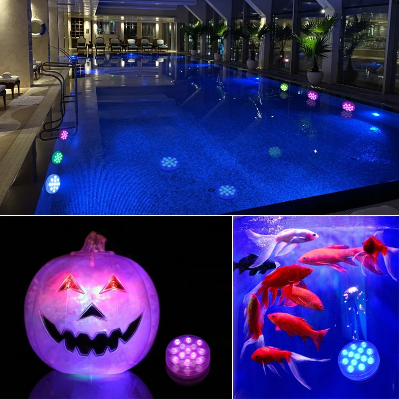 LED Underwater Swimming Pool Light USB Recharge Wireless Remote Control  Submersible Lamp Decor Garden Spa Waterproof