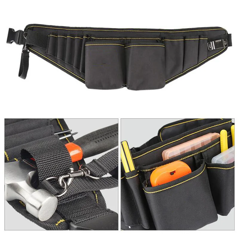 Tasche per attrezzi multifunzione borsa per attrezzi in tela impermeabile borsa per cintura borsa per attrezzi per riparazione elettricista borsa per attrezzi 7 fori 1 tasca