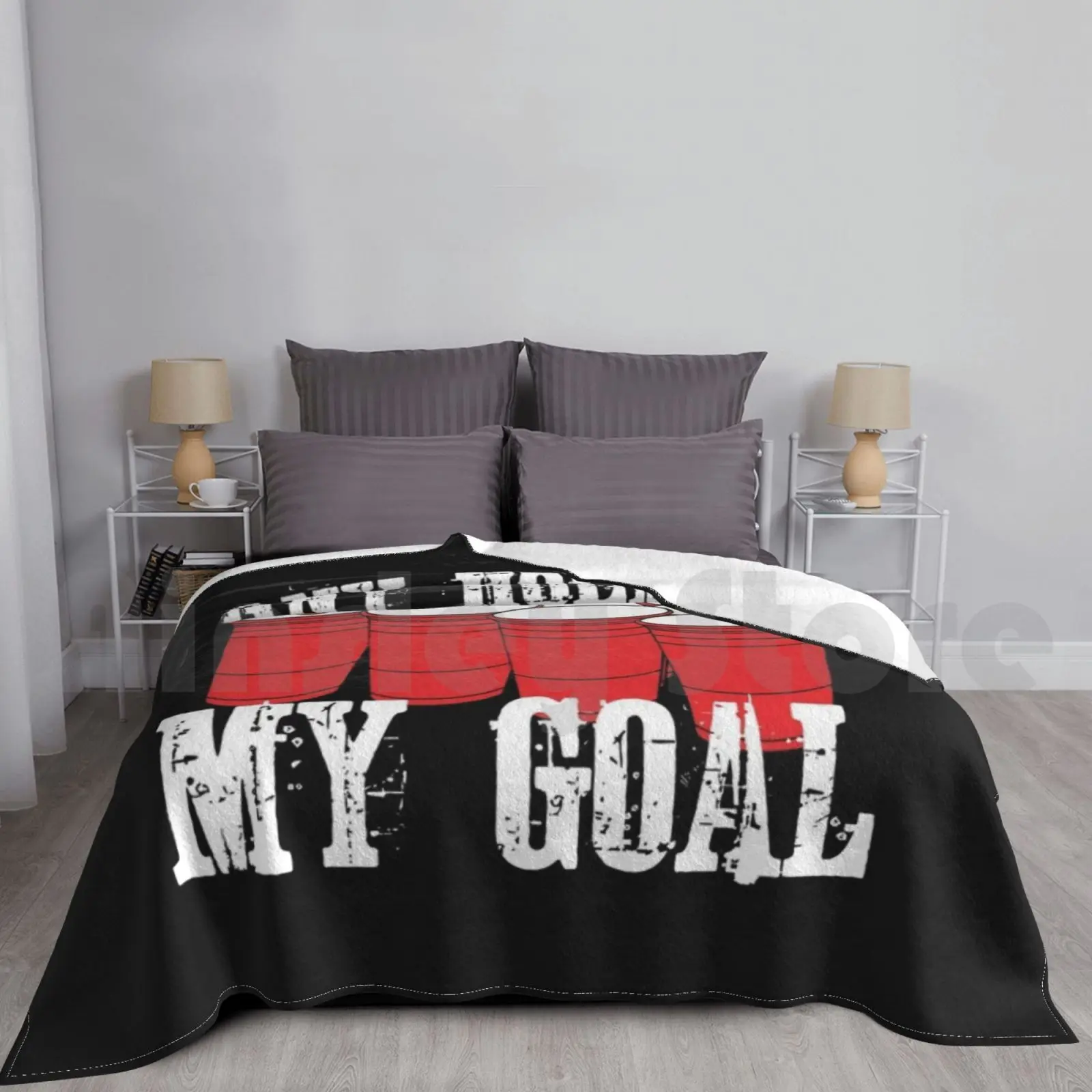 Any Hole Is My Goal Blanket Fashion Custom Beer Drinking Beer Pong Beirut King Queen Games College Student