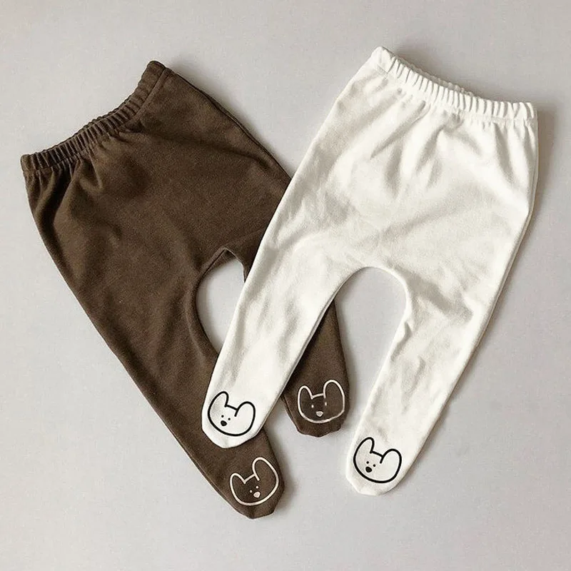 MILANCEL Cartoon Infant Baby Pantyhose for Boys Girls Solid Newborn Pants Leggings for 0-2Y