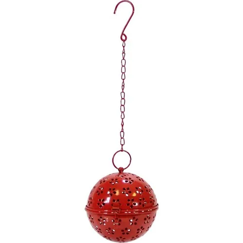 Dekorsende Metal Hanging Globe Medium Red