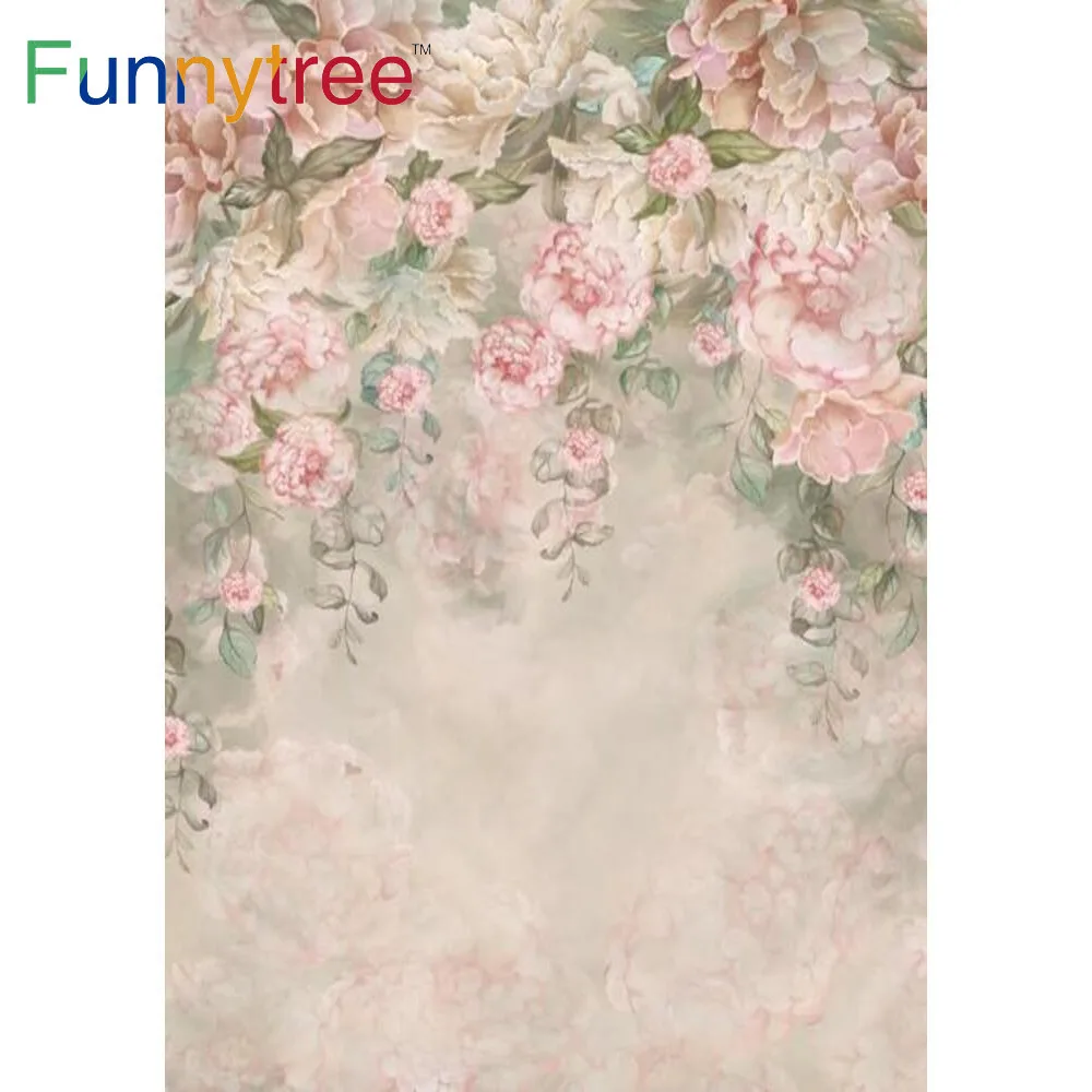 Фон для фотосъемки Funnytree в китайском стиле с пионами, розовыми цветами, листьями, классическим рисунком, реквизит для фотосъемки