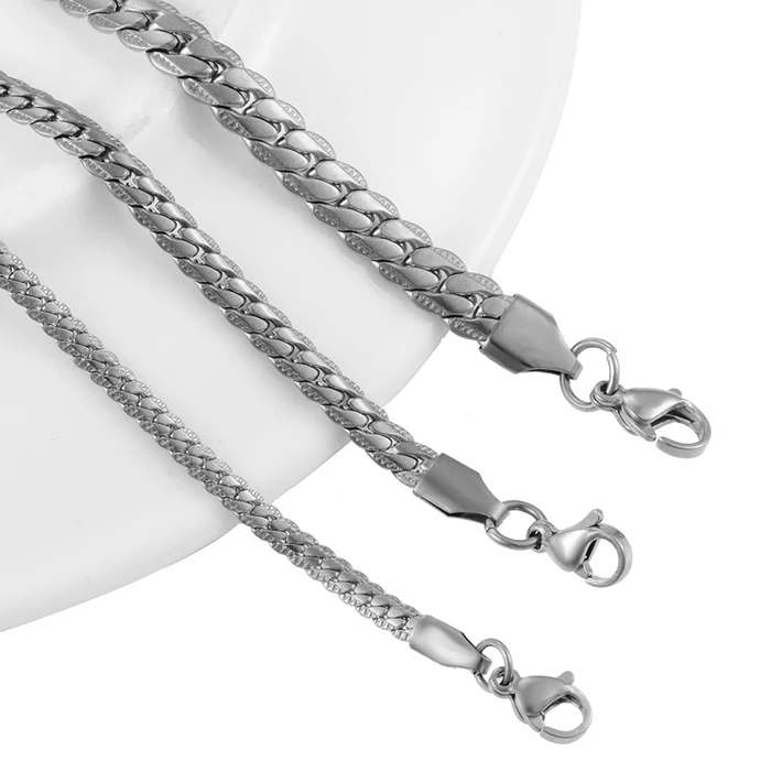 Goldfarbene Massivmetall-Edelstahlkette Figaro-Gliederkette Vintage Choker für Männer und Frauen – Detail 1