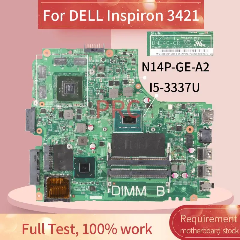 

CN-01FK62 01FK62 For DELL Inspiron 14R 3421 5421 I5-3337U GT730M Laptop Motherboard 12204-1 N14P-GE-A2 DDR3 Notebook Mainboard