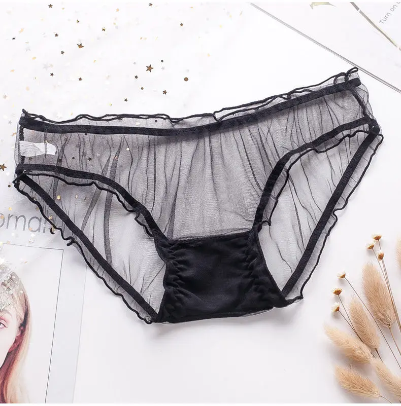 Women Sexy Lace Lingerie Temptation Low-Waist Panties Female Thin Transparent Briefs Thongs Sweet Girls Seamless Underpants