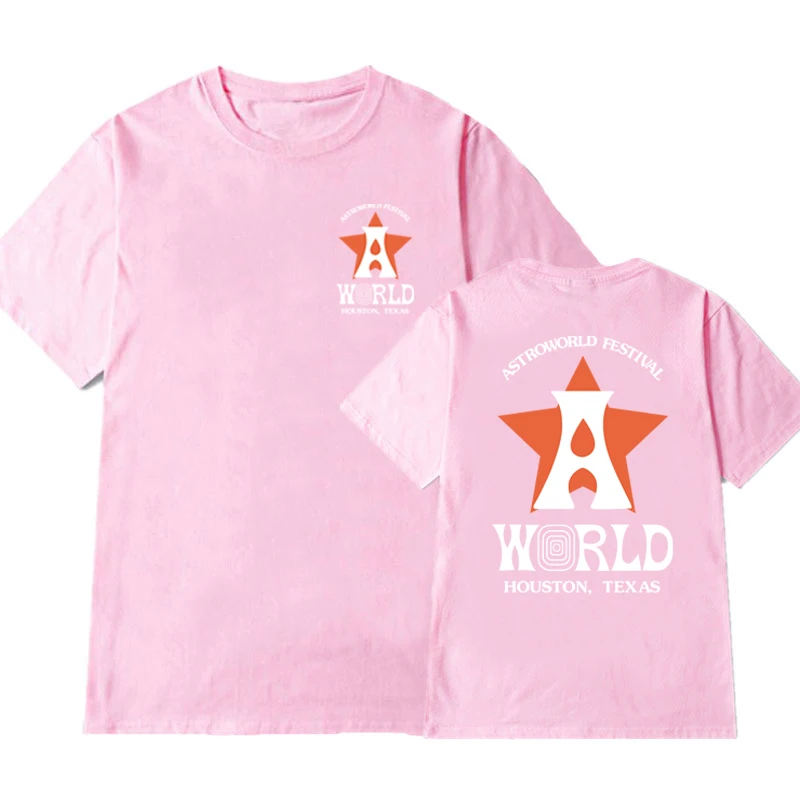 New Arrival ASTROWORLD Print T Shirt Men Women Good Quality Cotton Tshirts Cactus Jack Houston Hip Hop Short Sleeves Tee Tops
