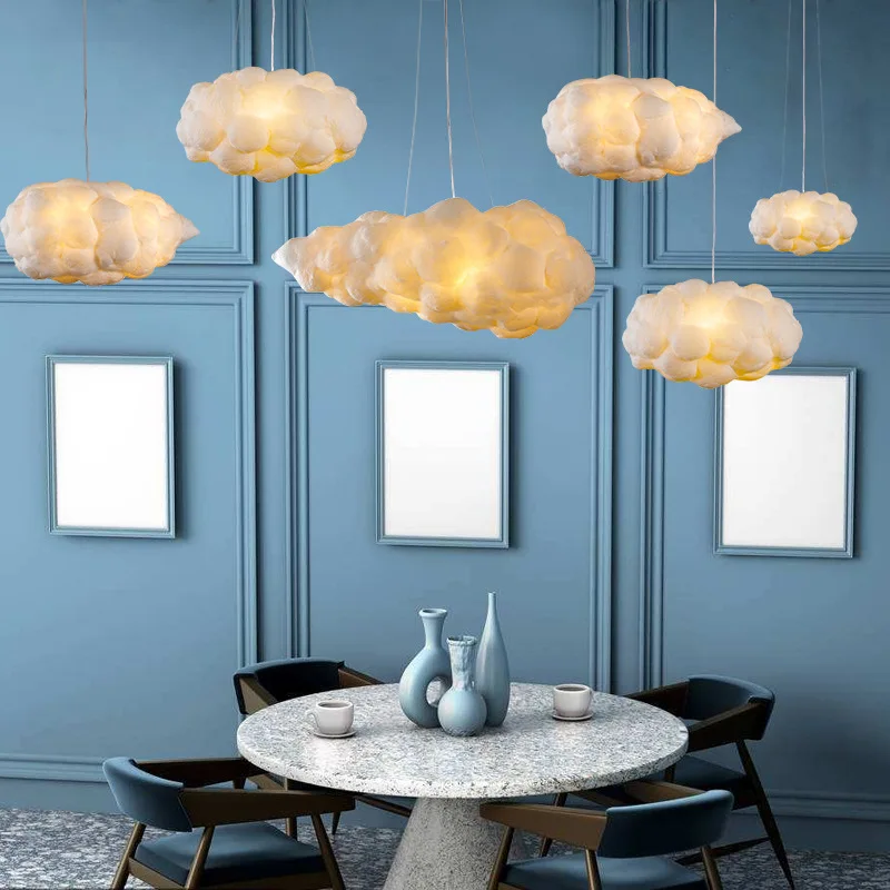 Chandelier Creative Milk Tea Shop Window Children's Room Net Red Light  Kindergarten Decoration Clothing Store White Cloud